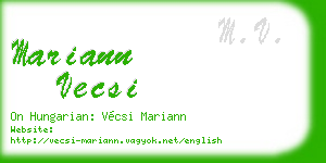 mariann vecsi business card